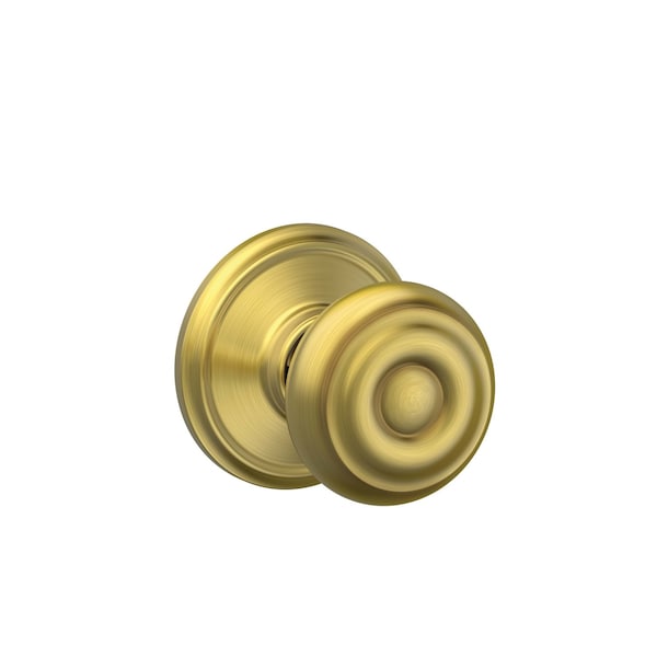 Schlage Georgian Satin Brass Passage Door Knob Right or Left Handed F10VGEO608 - main